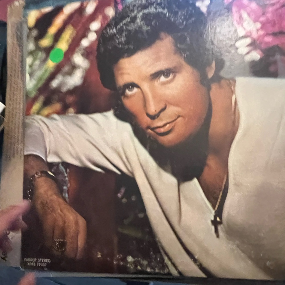 Vintage vinyl tom jones Album Cover with White Shirt